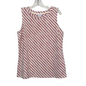 Liz Claiborne Sleeveless Tank Top Womens Medium Red White New WOT Summer